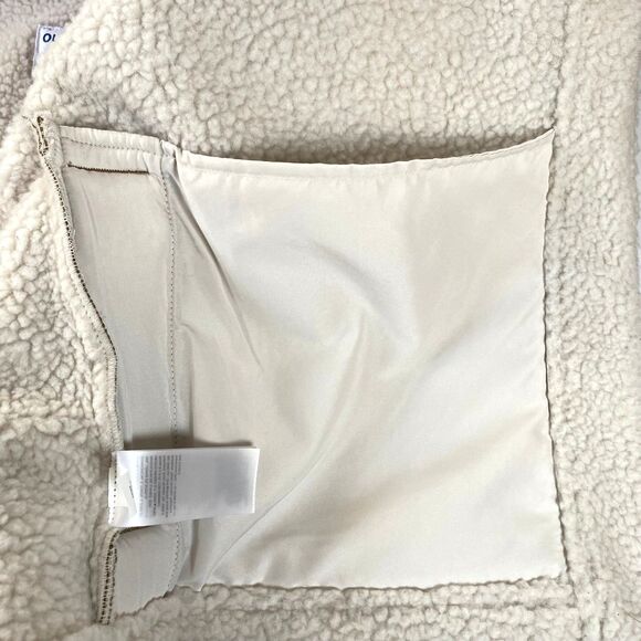 Old Navy Sherpa Lined Faux Suede Vest Womens Size L Cream Camel Brown Jacket - Picture 11 of 16